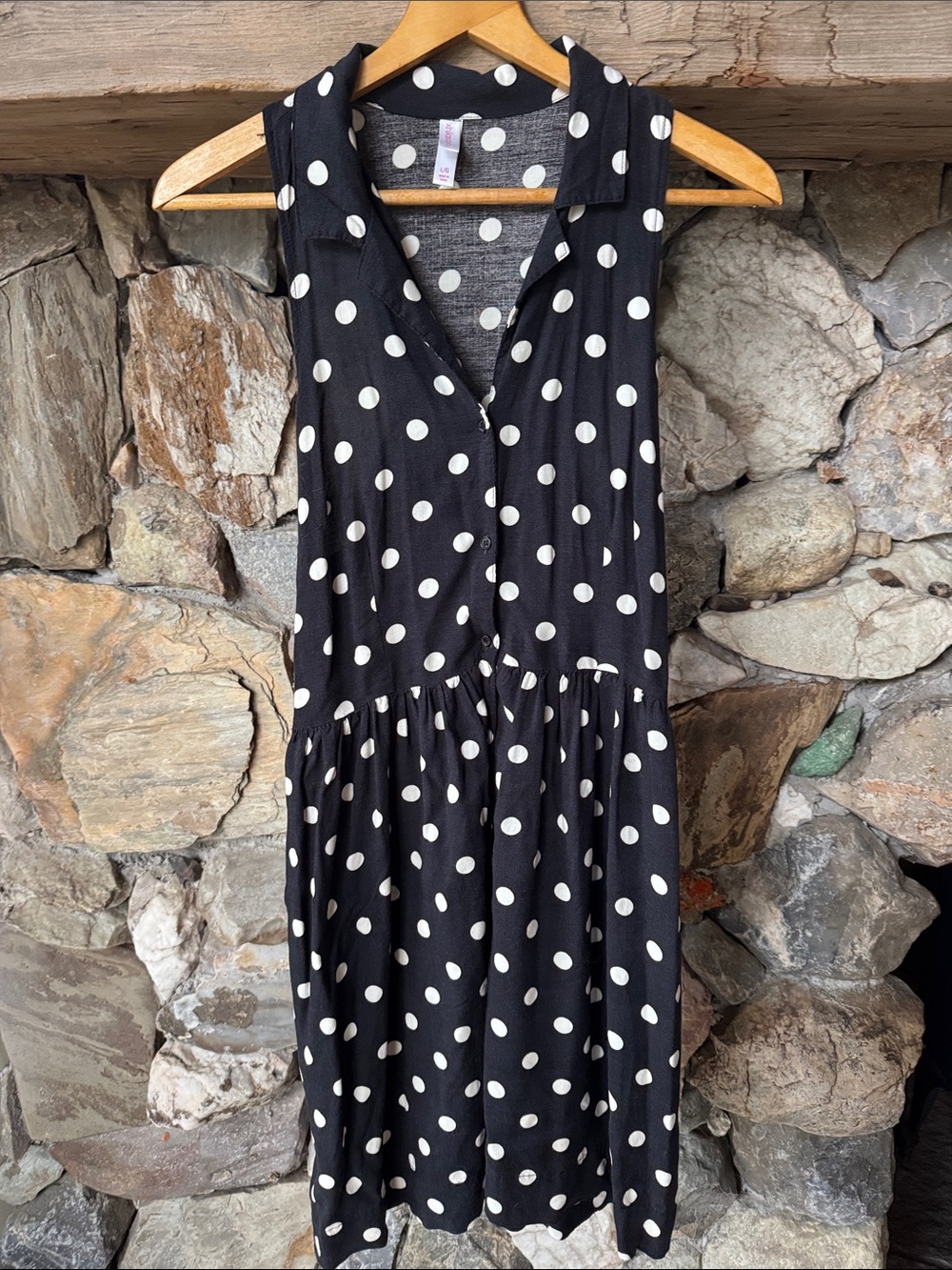 Xhilaration Polka Dot Sleeveless Pinup Halter Mini Dress Women’s Large - Picture 2 of 13